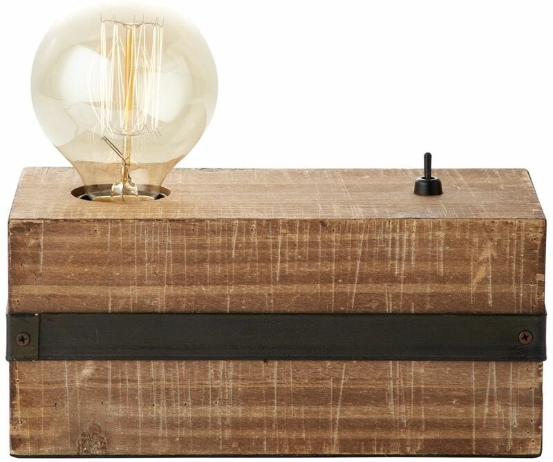 Lampe Woodhill Tischleuchte antik/schwarz 1x A60, E27, 30W, g.f. Normallampen n. ent. Mit Kippschalter Für LED-Leuchtmit...