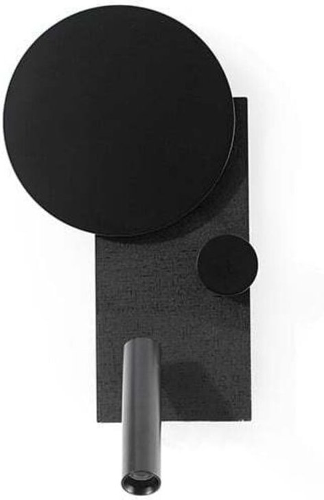 Klee Wandleuchte rechts schwarz mit Leser 20058