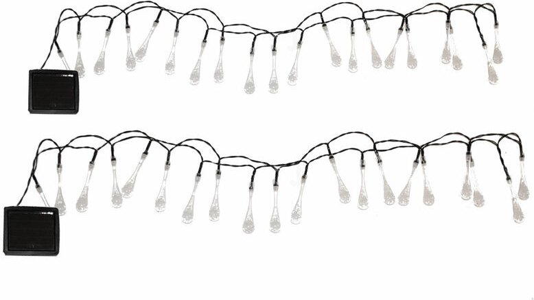 Außenlichterkette Solar Gartendeko Partybeleuchtung Außenleuchte, mit Dauer- oder Blinklicht Erdspieß, 40x led, 3,9 m, 2...