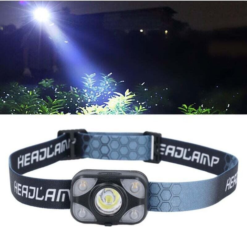 Frontlampe, wiederaufladbar über USB, variabel und im Winkel von 90° verstellbar, 500 mAh, tragbare Frontlampe für den A...