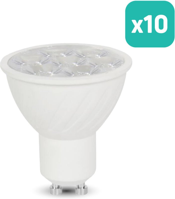 V-TAC LED-Spotlight – GU10 – Linse 10° – IP20 – Weiß – 6 W – 445 Lumen – 3000 K - 10er-Pack