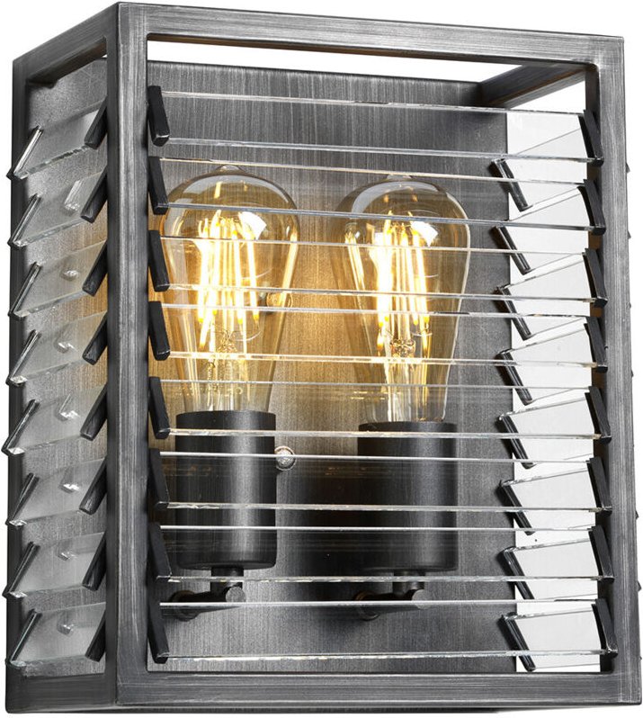 Louvre 2 Light Wandleuchte Gunmetal-Lackierung