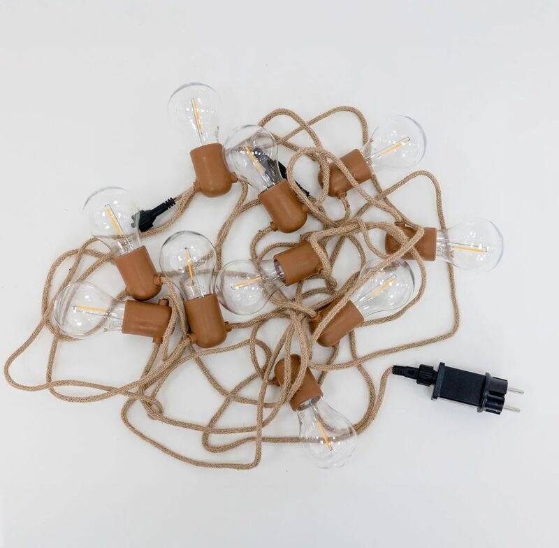 Thumbnail - Licht-erlebnisse - led Lichterkette außen 5m 10x E27 IP44 2700 k warmweißes Licht mit Stecker Außenlichterkette Balkon T...