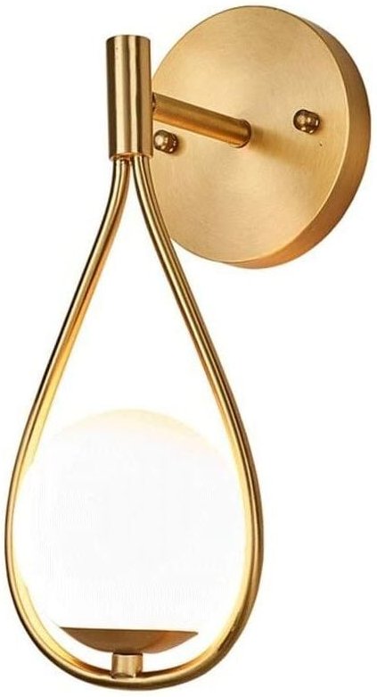 Moderne Wandleuchte mit weißem Glaskugelschirm, E27-Fassung, 1 Glühbirne, Beleuchtungszubehör, Wassertropfen-Wandleuchte...