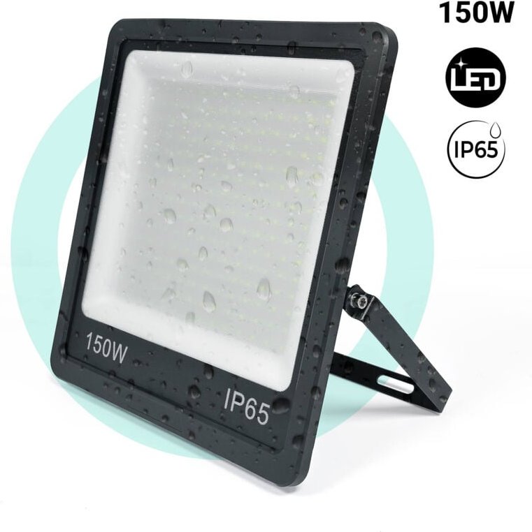 LED Außenstrahler - 150W - Schwarz - IP65 - 6000K