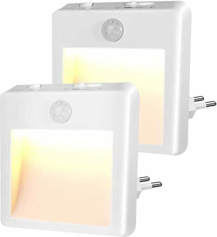 Vtizikl Nachtlicht zum Einstecken – Kindernachtlicht mit Bewegungssensor – Helligkeit einstellbar, LED-Nachtlicht (warmw...
