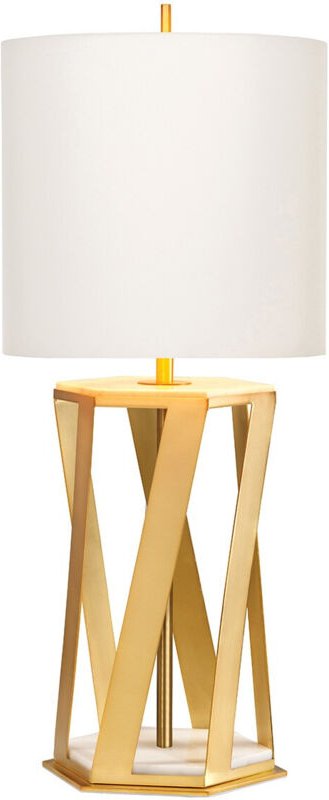 Tischleuchte Wohnzimmerlampe Flurlampe Schlafzimmerleuchte Messing Marmor H 87cm