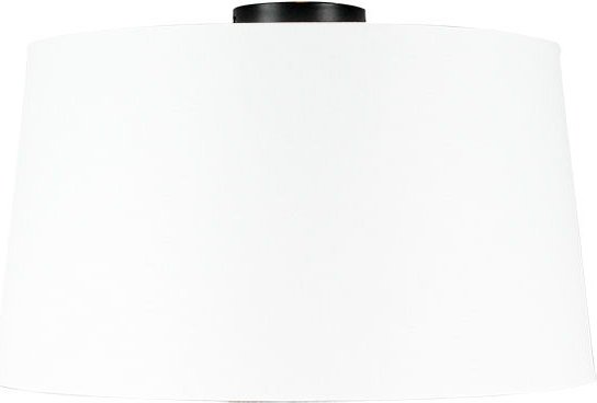 Deckenleuchte mattschwarz mit weißem Lampenschirm 45 cm - Combi