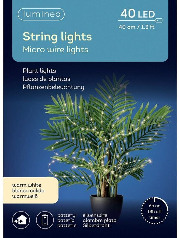 Kaemingk - Lumineo Batterie Micro led Lichterkette 40 cm 40 Lichter warmweiß Outdoor
