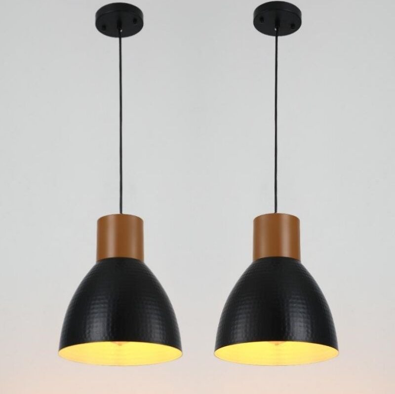 Vintage Industrial Pendelleuchte Schwarz Hängelampe Metall Deckenleuchte für Küche Schlafzimmer Esszimmer 2 Stücke