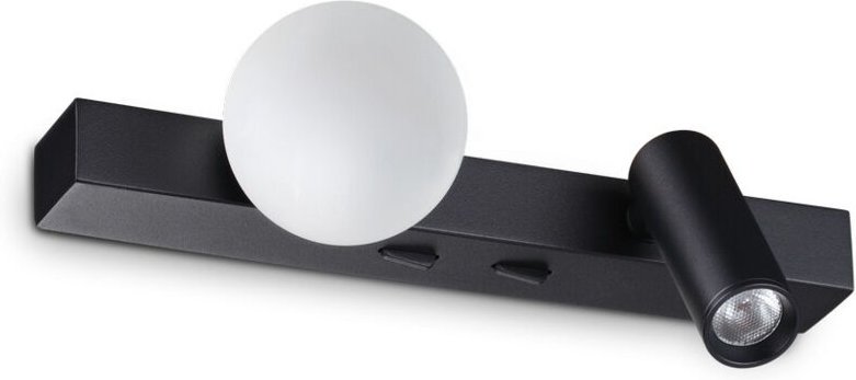 Ping pong Lesewandleuchte Schwarz 3000K - Ideal Lux