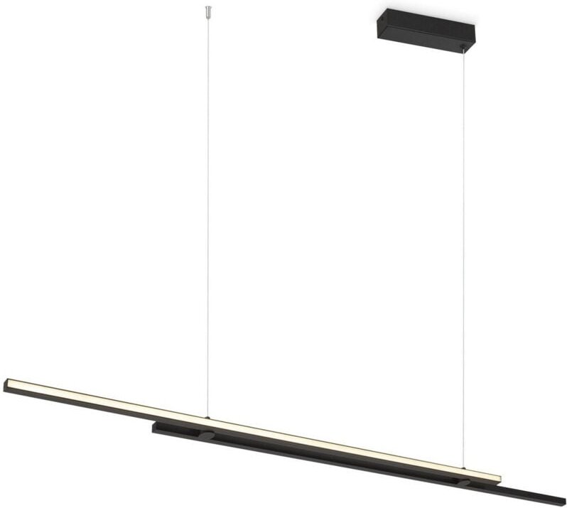 Maytoni Halo Moderne 150 cm Bar Pendelleuchte Deckenleuchte Schwarz 1100lm Weißer Schirm