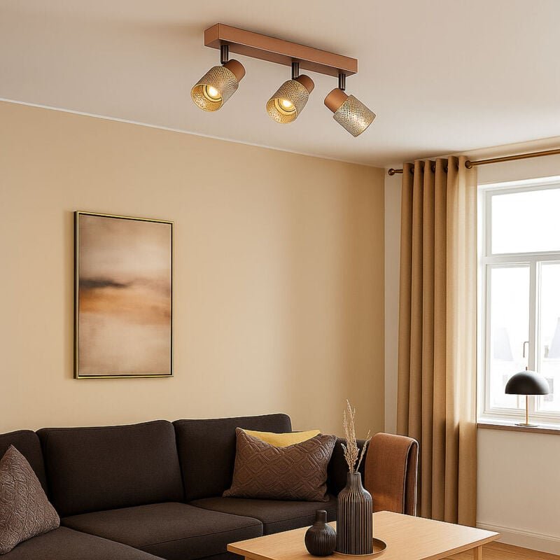 Deckenlampe Deckenstrahler Schlafzimmerlampe verstellbar kaffeefarben L 41 cm