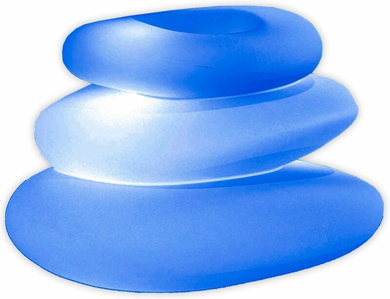 Leuchtende Lampe "Eden Bright" runde Dekorationslampe mit LED für den Außenbereich Made in Italy -Blau / Vase mit Loch /...