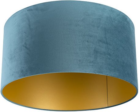 Samt Lampenschirm blau 50/50/25 mit goldener Innenseite