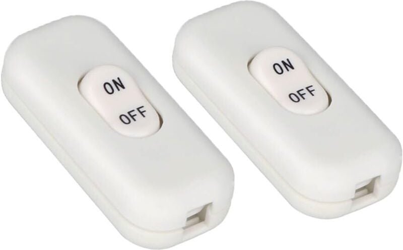 2er-Pack Nachttischschalter, schwarze Schalter, 6 A 250 V Doppelpolschalter, Mini-Wippschalter für Kleingeräte, Nachttis...