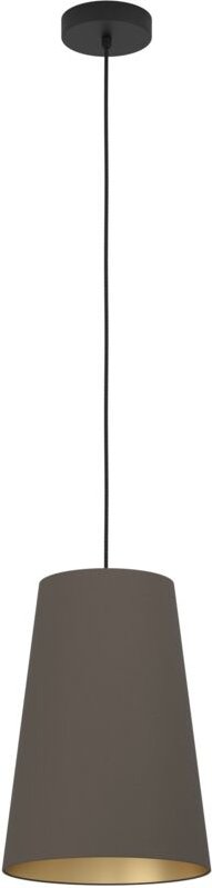 Eglo - Pendelleuchte Esstisch Petrosa, Textil Hängelampe für Wohnzimmer und Esszimmer, Esszimmerlampe aus Metall in schw...