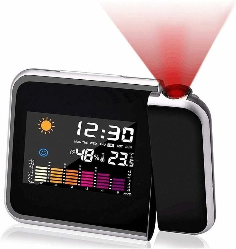 Thumbnail - SNQ - Projektionswecker, Farbbildschirmkalender, persönliche Wetterstation fürs Schlafzimmer, dimmbarer Projektor, zwei ...