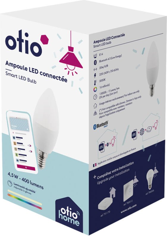 Otio - 780002 Bluetooth verbundene LED-Lampe E14 5W 400Lm