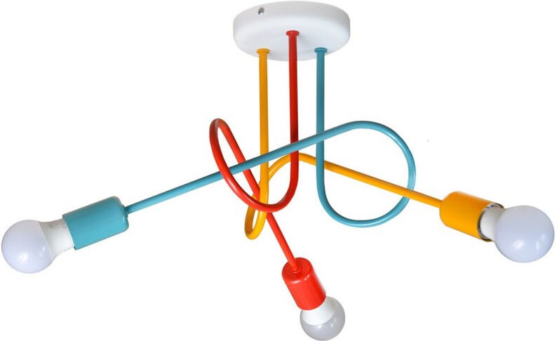 Helam - oxford Halbbündige Deckenleuchte mit mehreren Armen Orange, Rot, Türkis 50 cm