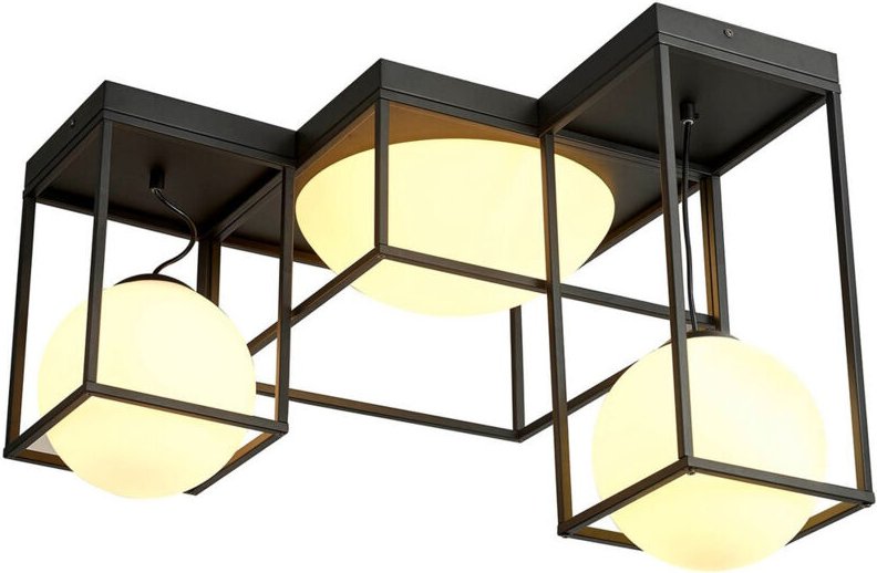 Inspired Mantra Desigual Halbbündig, 5-flammig, E27, Mattschwarz