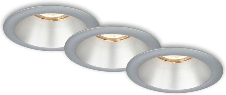 Brilo - led Einbauleuchten 3er Set GU10 versenkte Fassung IP23 chrom Ø9,5cm ner
