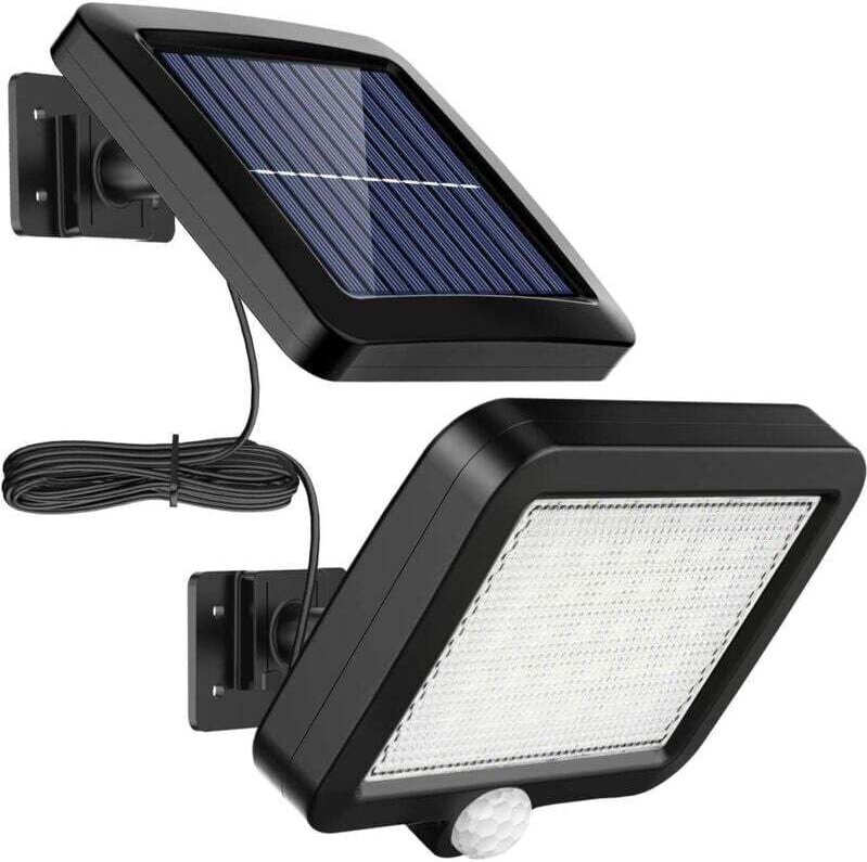 Solarleuchte Außen mit Bewegungsmelder 56 LED, Wasserdicht IP65 120° Solar Gartenleuchte mit 5m Kabel [Energieklasse A++...