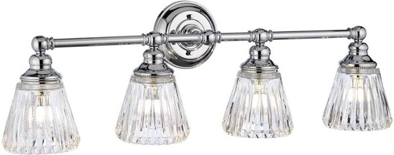 Wandleuchte Badezimmerleuchte led Wandlampe Chrom Stahl Glas b 78,4 cm