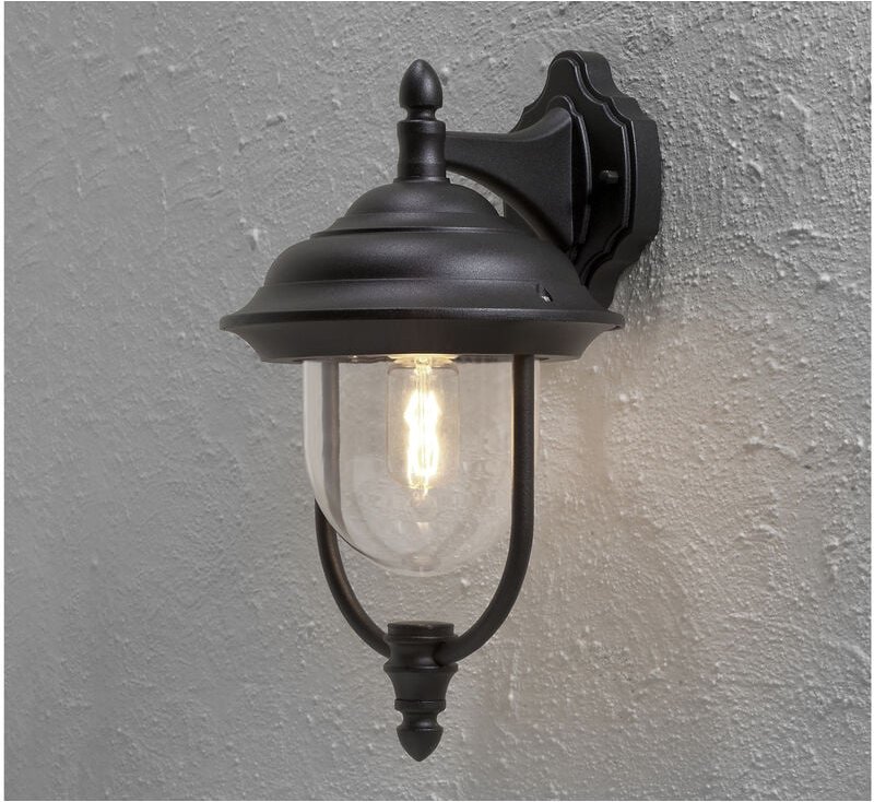 Thumbnail - Konstsmide - led Außenwandleuchte, Landhaus Laterne hängend Höhe 46cm, Schwarz