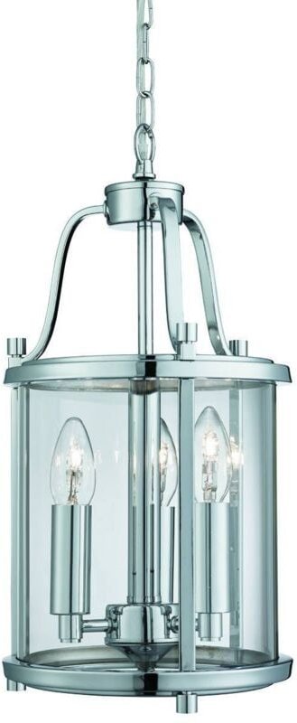 Searchlight Victorian Lanterns - 3 Licht Deckenlaterne Anhänger Chrom, Glas Drei, E14