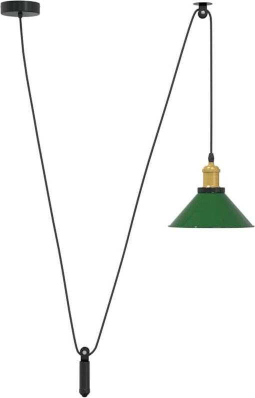 Pendelleuchte Höhenverstellbar E27 Grün Glänzend ø 22 cm Metall Vidaxl