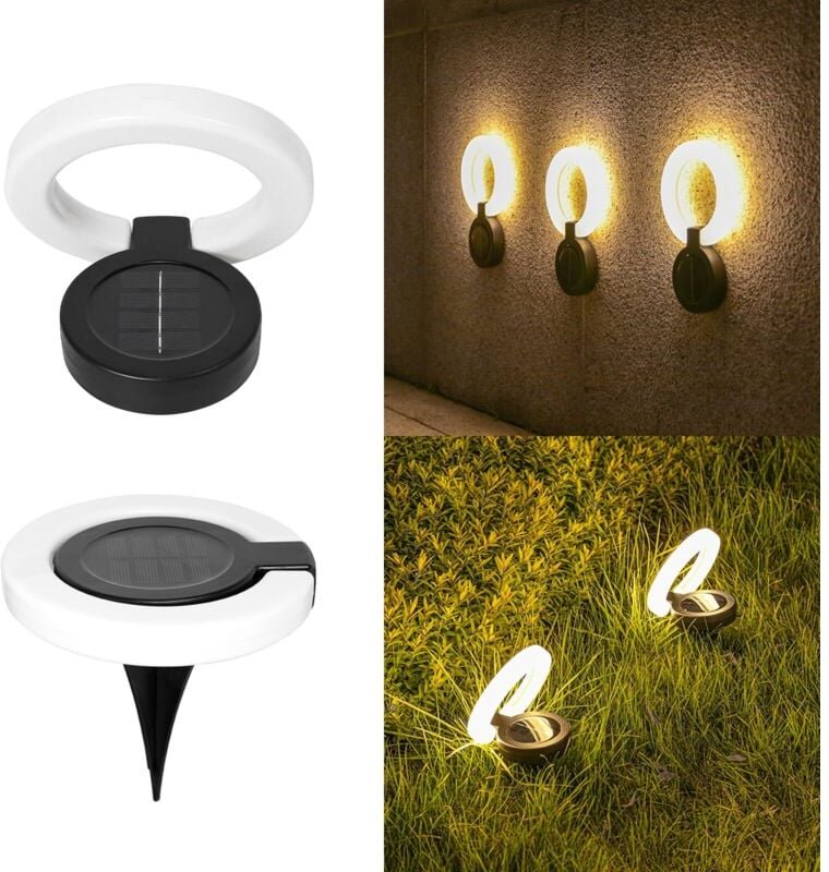 Thumbnail - Solarleuchten für den Garten, 4er-Pack Solar-Bodenleuchten für den Außenbereich, wasserdicht IP68, warm 3000 K, automati...