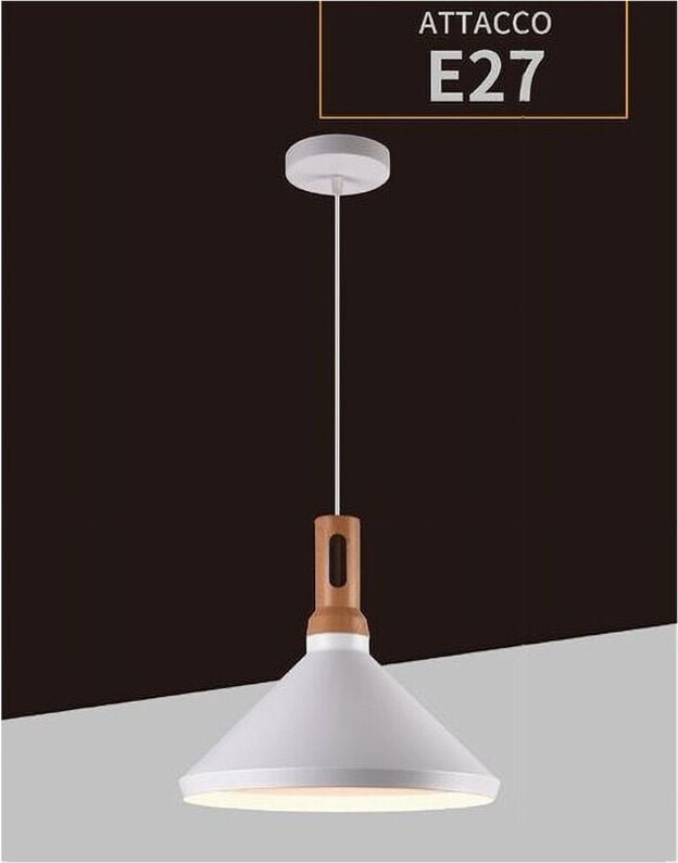 Trade Shop - lampada pendente E27 nero bianco A92 - Weiß