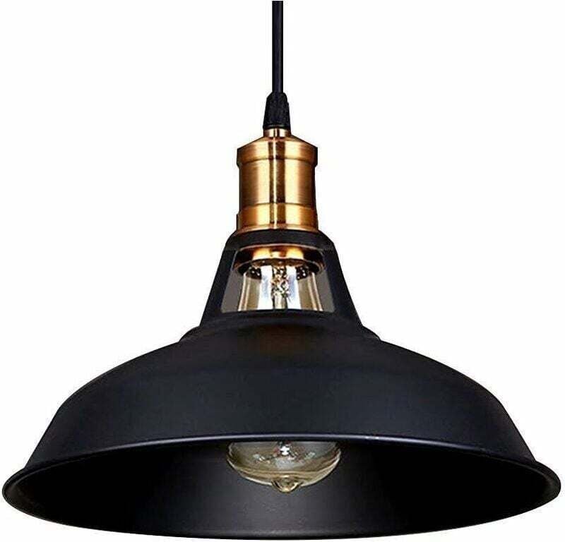 Lustre Suspension Industrielle Vintage E27 LED Lampe Plafonniers Retro Abat-jour pour Cuisine Salle à manger Salon Chamb...