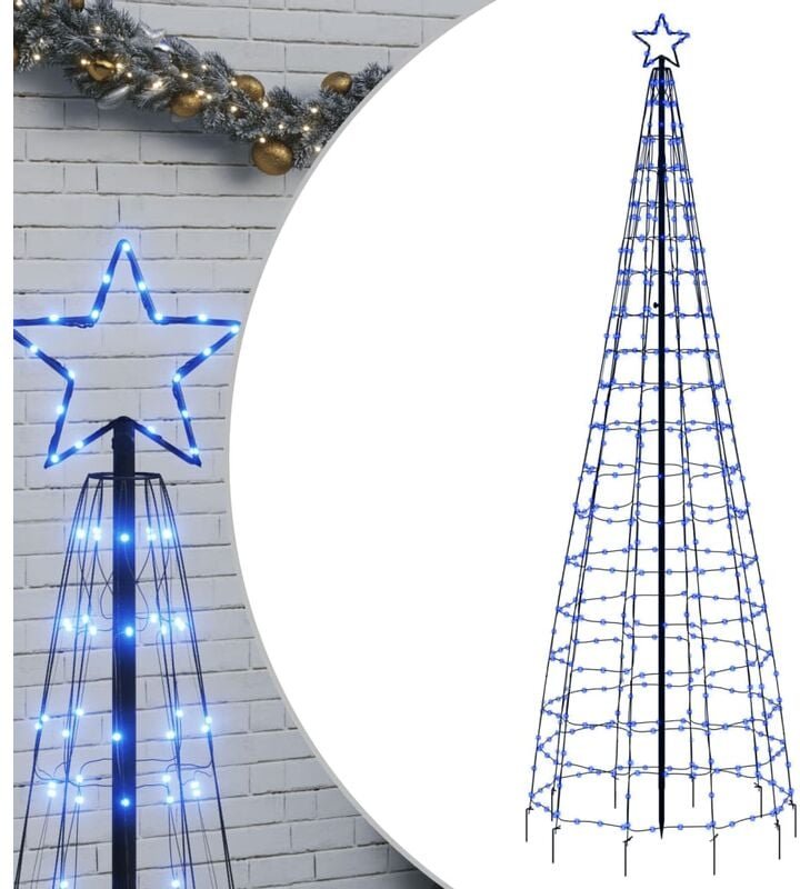 LED-Weihnachtsbaum mit Erdspießen 570 LEDs Blau 300 cm vidaXL