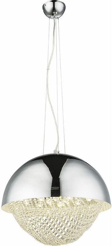 Led Hänge Leuchte Kristall Strahler Chrom Decken Lampe Wohn Zimmer Beleuchtung rund 40 cm