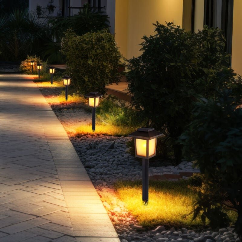 Gartendeko Lampen Solarlampen für Außen Garten led Terrassen Dekoration Solar, Erdspitz schwarz, 10x led, LxBxH 8x8x37, ...