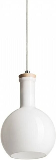 Kronleuchter pulire rd aufgehängt Opal-Glas/Holz/Chrom 230V E14 28W