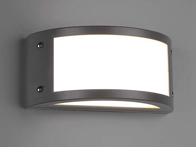 Led Außenwandleuchte kendal halbrund in Anthrazit, Breite 24,8 cm