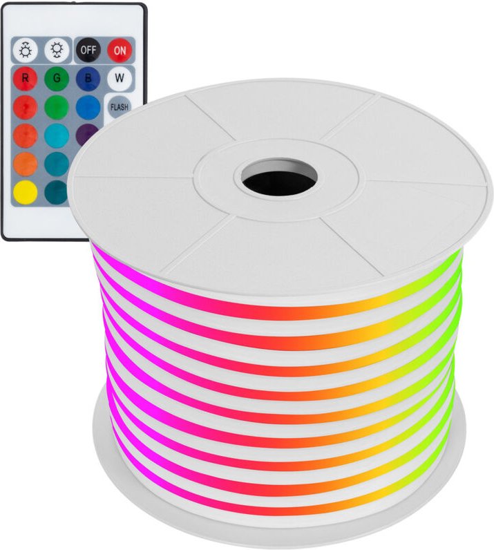 Efectoled - LED-Streifenrolle Neon Dimmbar 220V 50m rgb Halbrund 180° 11W/m Schnitt 100cm IP67 rgb
