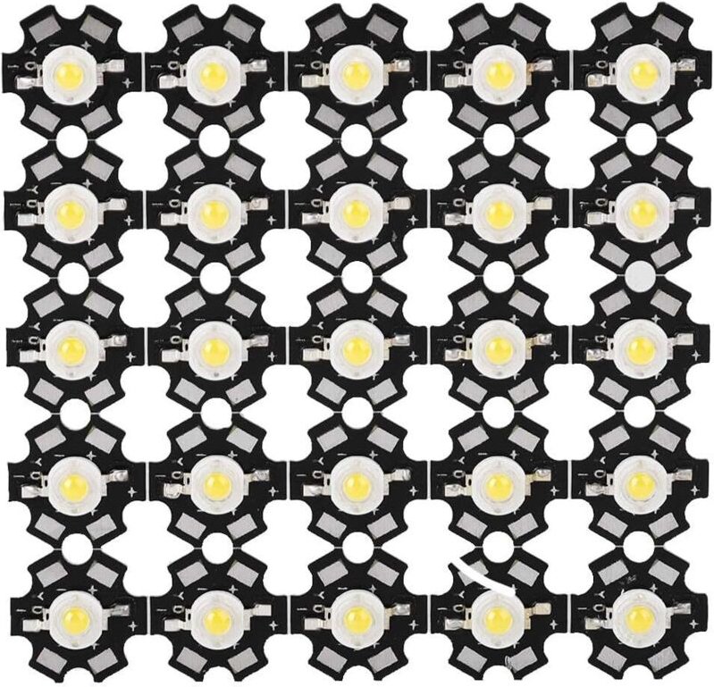 Packung mit 25 Hochleistungs-LED-Chips, 3W Hochleistungs-Lichtquelle, integrierte LED-Chip-Perlenprojektorlampen für Glü...