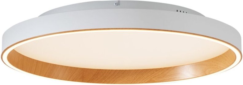 Design-Deckenleuchte weiß mit Holz 60cm inkl. LED 3-Stufen-Schalter - Ingo