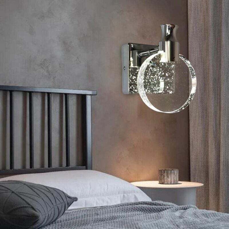 Lampada da parete in cristallo semplice e creativa in stile nordico per camera da letto, comodino, soggiorno, bagno, com...