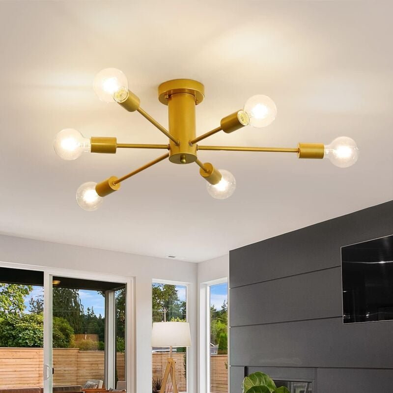 Comely - Industrieller Vintage Kronleuchter mit 6 Lichtern, Retro diy Leuchte E27 für Wohnzimmer Schlafzimmer Café Bar R...