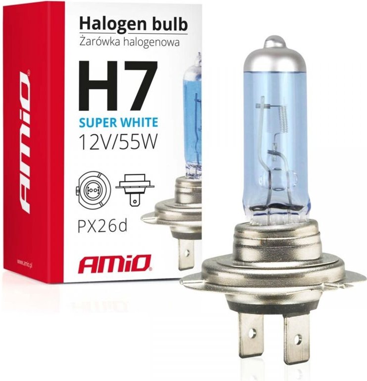 Thumbnail - Halogenlampe H7 12V 55W UV-Filter (E8) Superweiß AMIO-01157