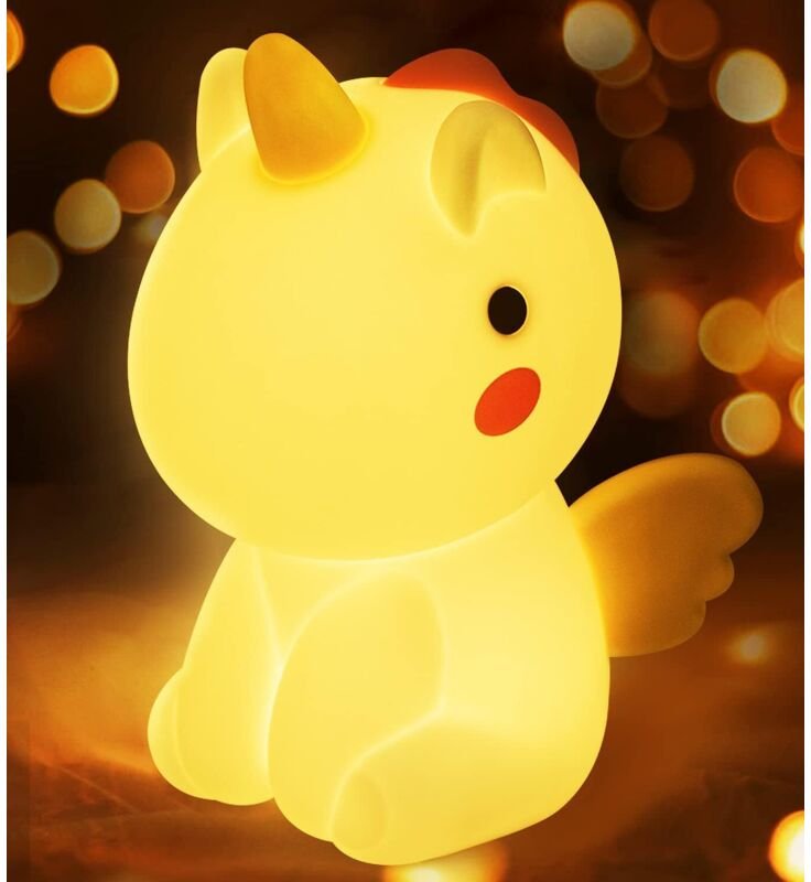 Weiches Silikon-Einhorn-Nachttischlämpchen – Knetbares & sicheres Nachtlicht als kreatives Geschenk fürs Kinderzimmer