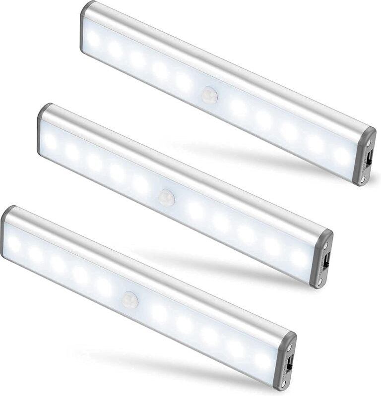 Thumbnail - 3er Set 10 LED Lampen, Kabellos, USB Wiederaufladbar, Magnetisch, Bewegungsmelder, 2 Leuchtmodi, Tragbar. Schranklicht, ...