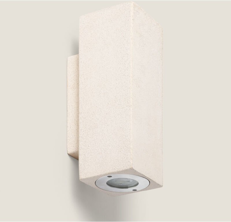 Ledkia - Wandleuchte Außenbereich Zement Doppelseitige Beleuchtung Banjar Square Beige