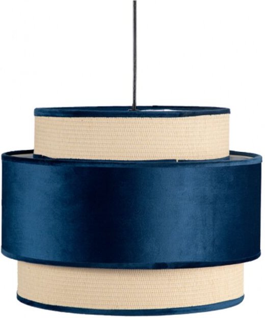 Fabrilamp - Pendelleuchte 3 Lampenschirme Adriano1 Licht e27 Blau und Sackleinen