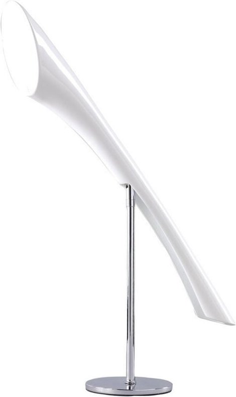 Inspired Mantra - Pop - Tischleuchte 1 Leuchte E27, glänzend weiß, weißes Acryl, poliertes Chrom